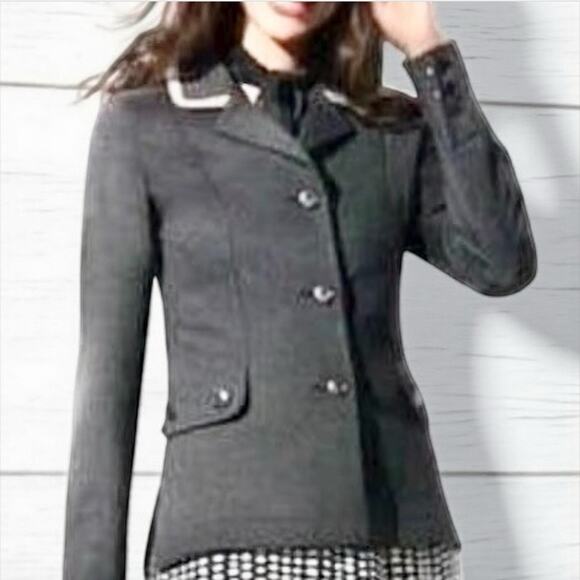 CAbi 3030 Tipped Crew Blazer Size M Heather Gray Riding Jacket Trendy Workwear - Picture 1 of 11